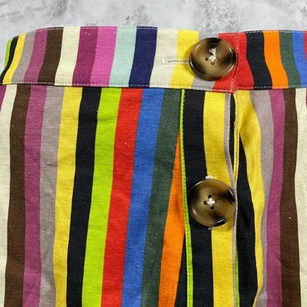 LPA Button Up Midi Skirt - Rainbow Stripe